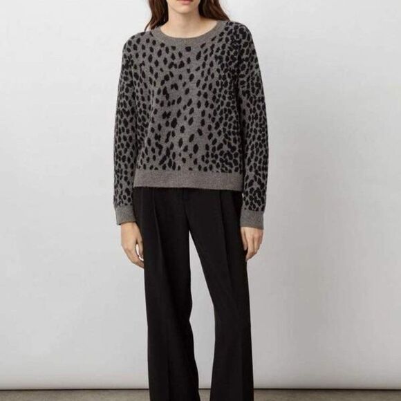 rails 'chance' wool gray and black sweater in dalmatian - Picture 2 of 5